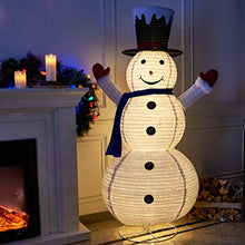 Load image into Gallery viewer, EAMBRITE 6FT LED Collapsible Snowman with 120 Lights Outdoor Lighted Christmas Snowman Plug in for Christmas Yard Indoors Outdoors Decoration