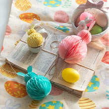 Load image into Gallery viewer, Eambrite 6PCS Easter Hanging Decorations Spring Honeycomb Paper Ball Easter Bunny Decorations, Easter Tree Decorations Hanging Paper Ornaments for Home Party (Pink, Blue, Yellow)