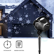Load image into Gallery viewer, EAMBRITE Christmas Snowflakes Projector Light with Remote Control Outdoor Snow Falling Projection Lights for Xmas Home Yard Garden Party