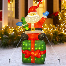 Load image into Gallery viewer, Christmas Inflatable Lights, Vanthylit Santa Claus Outdoor Decoration 6FT Blow Up Santa Gift Box with Bright Warm White LED Christmas Decoration for Yard Holiday Indoor and Outdoor Use