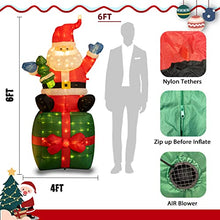 Load image into Gallery viewer, Christmas Inflatable Lights, Vanthylit Santa Claus Outdoor Decoration 6FT Blow Up Santa Gift Box with Bright Warm White LED Christmas Decoration for Yard Holiday Indoor and Outdoor Use