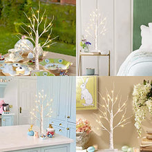 Load image into Gallery viewer, KELANCHY Easter Tree Decorations Light Up Tree with Timer, Set of 4 Birch Tree with Led Lights for Easter Decorations, 2FT Battery Operated Money Tree Christmas Artificial Tree Table Centerpiece