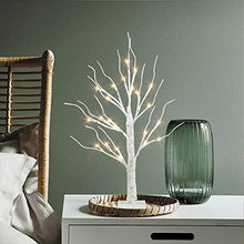 Load image into Gallery viewer, Vanthylit Lighted Tree Christmas Decorations Indoor, White Birch Tree with LED Lights Battery Powered Timer, Tabletop Tree Winter Decor, Light Up Tree Mantle Christmas Decor (2FT, Warm White)