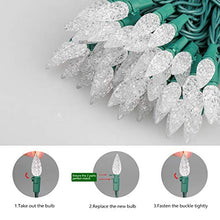 Load image into Gallery viewer, Vanthylit Christmas String Lights C6 100LED White Green Wire Christmas Lights Set Decorations for Indoor Outdoor(End to End Connectable Up to 30 Sets)