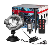 Load image into Gallery viewer, Vanthylit Christmas Projector Lights Multi Function Rotating Falling Snow Projector for Xmas Moving Points Landscape Lights for Home Yard Garden Party and for Show Club Pub