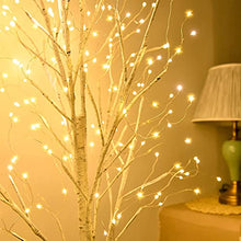 Load image into Gallery viewer, EAMBRITE 6FT White Christmas Tree Lights Pre-Lit Birch Twig Tree with 288 Warm White LEDs Mains Powered Tree Decorations Waterproof for Christmas Home Party Wedding