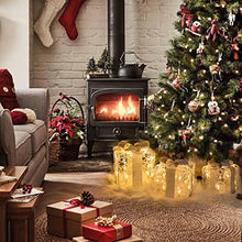 Load image into Gallery viewer, Christmas Decorations, Vanthylit Set of 3 Christmas Lighted Acrylic Gift Boxes with 48LT Warm White LED Plug in Transparent Present Boxes for Indoor Outdoor Use Christmas Yard Room Tree Decorations