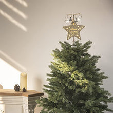 Load image into Gallery viewer, EAMBRITE Christmas Star Tree Topper Pre-lit Golden Star Tree Topper with Flying Reindeer Decorations Plug in for Indoor and Outdoor Décor - Warm White Led