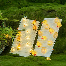 Load image into Gallery viewer, EAMBRITE Set of 2 Easter Decorations Lights 10Ft 60LT Easter Eggs Chick Fairy Lights and Carrot Bunny String Lights Set with Timer Battery Operated Spring Indoor Decor for Home Party Table Tree