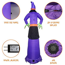 Load image into Gallery viewer, Vanthylit 10FT Halloween Inflatable Witch Outdoor Decoration Light with 220LT Build-in Cool White LED Lights, Blow Up Witch for Halloween Decorations Outdoor Yard Garden Lawn