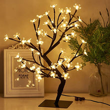 Load image into Gallery viewer, PEIDUO 17.5” Lighted Cherry Blossom Tree 48 Warm White Lights Plug in Adapter Light up Bonsai Tree for Christmas Indoor Home Bedroom Office Living Room Tabletop Tree Night Light Artificial Plants