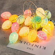 Load image into Gallery viewer, Eambrite Easter Egg Decorations Easter Themed Fairy Lights with 10 Colourful Eggs Powered by Battery Easter Decorations for Party Home Decor - Crystal Cable (7FT/5m)