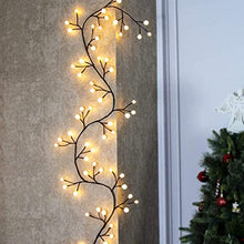 Load image into Gallery viewer, DELICHTER Lichterkette,Braun Rotang-Lichterkette,Transformator Licht, Warm Weiß LEDs Lichterzweige Wand Dekoration Schlafzimmer Innendekoration Außen Weihnachten