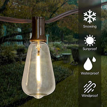 Load image into Gallery viewer, Vanthylit Outdoor String Light 15FT Patio String Lights with LED Filament Bulb Waterproof Lights Retro Vintage Edison Bulbs for Backyard Patio Bistro Party Garden Connectable