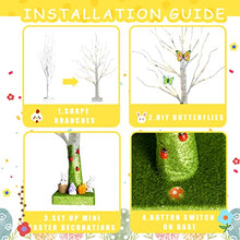 Load image into Gallery viewer, PEIDUO Easter Decorations for The Home, Easter Tree Battery Powered Timer, Lighted Birch Tree with LED Lights, Mantle Decor Lighted Trees for Decoration Inside (2FT Warm White)