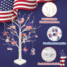 Load image into Gallery viewer, Set of 2 Patriotic Indoor Tree Decorations for 4th of July Home Decor