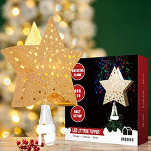 Load image into Gallery viewer, PEIDUO Christmas Clearance 11" Hollow Gold Star Christmas Tree Topper with Rotating Magic Ripple Projector for Crown Xmas Tree Topper Decoration