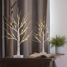 Load image into Gallery viewer, EAMBRITE Lighted Birch Tree for Home Decor, Set of 2 Money Tree Indoor, Battery Operated Tabletop Mini Artificial Tree with Lights for Christmas Centerpiece Mantel Summer Decorations (2FT/Warm White)