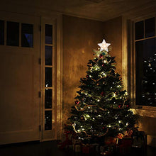 Load image into Gallery viewer, EAMBRITE Holographic Star Christmas Tree Topper Glittering Starburst Treetop Light with 11 Warm White Twinkle Led Light