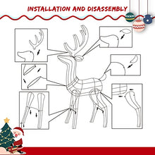 Load image into Gallery viewer, Vanthylit Christmas Decorations, 48'' White Standing Deer with 70 Warm White LED Lights for Christmas Lights Outdoor Decor