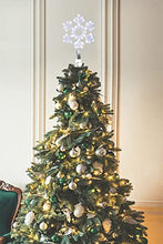 Load image into Gallery viewer, EAMBRITE Crystal Snowflake Tree Topper LED Xmas Treetop with 50 Cool White LEDs Twinkle Effect Decor for Christmas Tree (20CM)