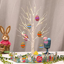 Load image into Gallery viewer, Easter Decor, Vanthylit Pre-lit Easter Egg Floral Tree Lights with Timer, 2FT Easter Table Centerpiece Decoration, LED Birch Tree with Light, Easter Egg Tree for Table, Easter Decorations for The Home