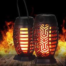 Load image into Gallery viewer, EAMBRITE 4PCS Outdoor Solar Torch Lights Waterproof Landscape Garden Pathway Light with Vivid Dancing Flickering Flames, with Auto On/Off Dusk to Dawn, for Christmas Lights Decoration