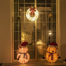 Load image into Gallery viewer, Vanthylit Easter Decorations, Set of 2 30" Fluffy Foldable/Pop Up Bear and Pig with 100LT Warm White LED Plug in Lighted Collapsible Christmas Decorations for Indoor Outdoor Use