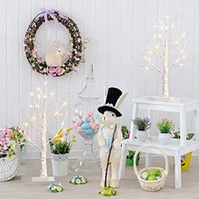 Load image into Gallery viewer, KELANCHY Lighted Birch Tree Battery Operated, Set of 2 Lighted Birch Tree with Timer for Easter Decorations, Artificial Tree with Lights Money Tree Centerpiece for Table ( Warm White )