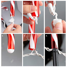 Load image into Gallery viewer, EAMBRITE 10” 35LT Candy Cane Pathway Markers Christmas Lawn Stake Lights Decorations for Outdoor Yard - Set of 6