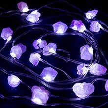Load image into Gallery viewer, Vanthylit Amethyst LED String Lights 9.4ft 30LED Battery Operated Natural Raw Stones Christmas Decorations Lights for Indoor and Outdoor Decor