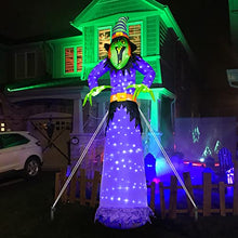 Load image into Gallery viewer, EAMBRITE 10 FT Halloween Inflatable Witch with 248LED Cool White Lights, Giant Scary Witch Blow Up Outdoor Halloween Decorations for Yard, Garden, Lawn, Party
