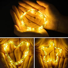 Load image into Gallery viewer, EAMBRITE LED Fairy Lights Battery Operated with 8 Modes 50 LEDs String Lights Silver Wire Light Waterproof for Outdoor Garden Decor, Indoor Wedding Party Bedroom Decorations (5m/16ft, Warm White)