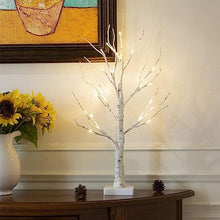 Load image into Gallery viewer, EAMBRITE Tabletop Tree Christmas Decorations, Mini Birch Tree with Lights, 24 LED Lighted Money Tree White Twig Tree Battery Operated with Timer, Home Centerpiece, Indoor Decor(2FT/Warm White)