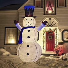 Load image into Gallery viewer, EAMBRITE 6FT LED Collapsible Snowman with 120 Lights Outdoor Lighted Christmas Snowman Plug in for Christmas Yard Indoors Outdoors Decoration