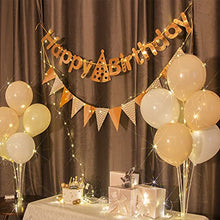 Load image into Gallery viewer, DELICHTER Rosa Gold Happy Birthday Girlande und LED Lichtkette mit Battriebetrieben Geburtstag Deko für Mädchen und Jungen
