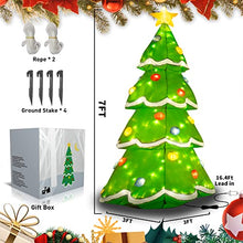 Load image into Gallery viewer, PEIDUO 7Ft Inflatable Christmas Yard Decorations, Christmas Inflatables Outdoor Decorations Waterproof, Inflatable Christmas Tree with Stakes Ropes
