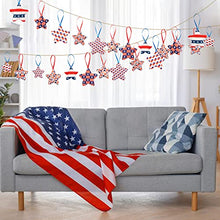 Load image into Gallery viewer, Vanthylit 4th of July Decorations Ornaments, 24 Pieces Hanging Star Ornaments for Independence Day, Red White and Blue Fabric Hanging Star Decorations for Patriotic Day Memorial Day Party Home Decor