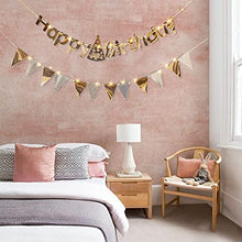 Load image into Gallery viewer, DELICHTER Rosa Gold Happy Birthday Girlande und LED Lichtkette mit Battriebetrieben Geburtstag Deko für Mädchen und Jungen