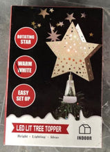 Load image into Gallery viewer, Vanthylit Golden Star Christmas Tree Topper with Built-in Rotating Warm White Star Projector for Christmas Tree Ornament
