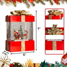 Load image into Gallery viewer, PEIDUO Christmas Snow Globe Lighted Lantern with Music Boxes Animated ,Santa Claus Glittering Lantern Lamp Lantern for Christmas Home Decoration, Holidays Home Tabletop Decor, 3 AA Battery or USB