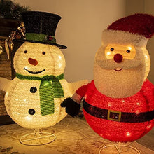 Load image into Gallery viewer, PEIDUO Light up Santa Claus and Snowman Suit,30 Inch Height with 100 Warm White Lights, Pre Lit Collapsible Christmas Decorations for Indoor Outdoor Holiday Yard Porch Patio Bedroom Lawn Garden Décor