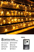 Load image into Gallery viewer, PEIDUO 66FT 200LT Christmas Tree Fairy String Lights Plug Powered 30V 8 Modes 200 Diamond LED Warm White Tree Dazzler Lights for Home Christmas Tree Wedding Party Dorm Bedroom Indoor Wall