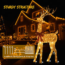 Load image into Gallery viewer, EAMBRITE Christmas Reindeer with Red Bow, 5FT Light Up Reindeer Outdoor Christmas Decorations for Yard Garden