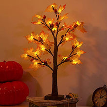 Load image into Gallery viewer, EAMBRITE Artificial Plants Maple Leave Display Tree with Lights Battery Operated LED Twig Tree Decoration for Party Wedding Home (2FT/60CM)