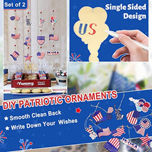 Load image into Gallery viewer, 4th of July Ornaments for Tree, Vanthylit 24pcs Wooden Independence Day Decorations, Hanging Memorial Day Ornaments for Home Table Tiered Tray Party Favor