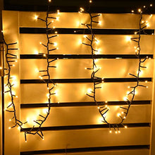 Load image into Gallery viewer, PABIPABI Cluster String Lights 200LT Connectable 29.25FT 9 Modes Christmas Firecracker Fairy Lights Waterproof Indoor & Outdoor for Window Fence Garden Wedding Party Plug in (Warm White)