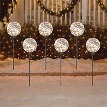 Load image into Gallery viewer, Vanthylit Spring Ball Pathway Lights, Pre-lit 3PK Clear Globe Pathway Markers Lights with Warm White Christmas Lights Outdoor Stake Light Decoration