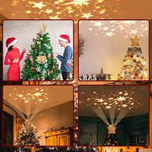 Load image into Gallery viewer, Christmas Tree Topper Lighted Star, Projector Christmas Tree Topper Christmas Decorations, 3D Hollow Sparkling Star Lighted Tree Topper for Christmas Tree Decorations