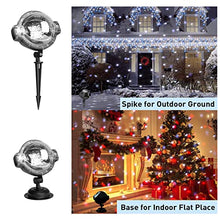 Load image into Gallery viewer, EAMBRITE Multicolour Party Lights Rotating Falling Snow Projector Moving Points Landscape Lights with Remote Control and Timer for Christmas Wedding Party Show and Club Pub